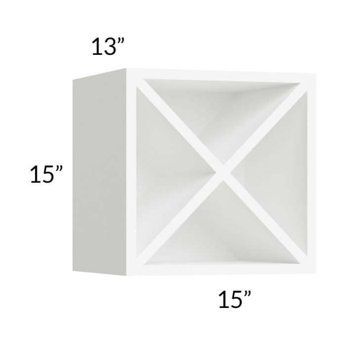 RTA Milan White Matte 15" x 15" Wine Rack Cabinet