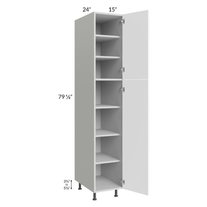 RTA Milan White Matte 15" x 24" x 84" Pantry Cabinet (24" depth)-Right ...
