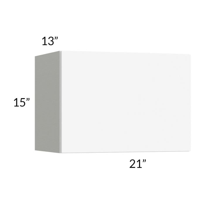 RTA Milan White Matte 21" x 15" Lift-Up Door Wall Cabinet with 2 Finished End Panels