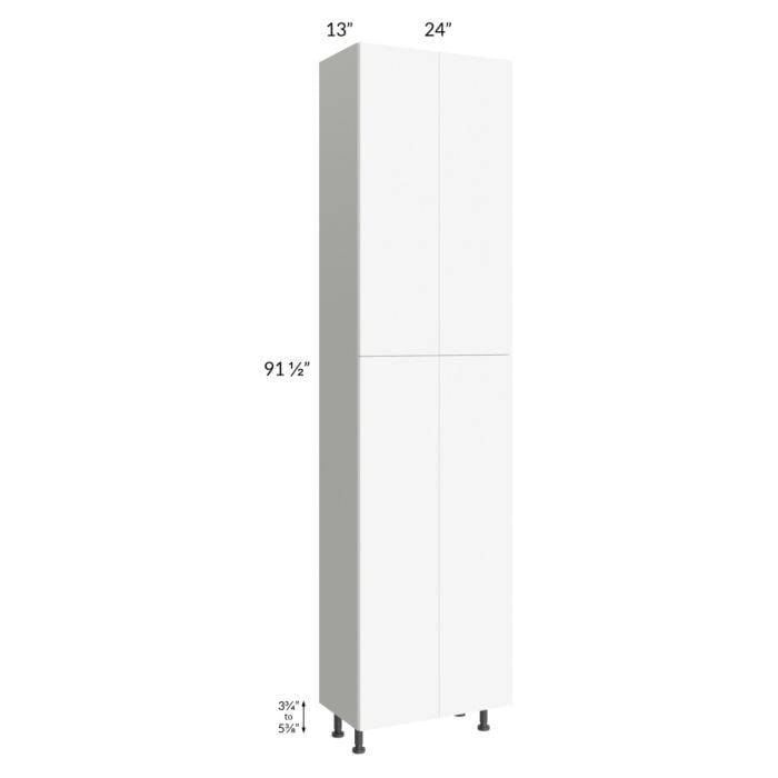RTA Milan White Matte 24" x 13" x 96" Pantry Cabinet (4 doors, 13" depth)