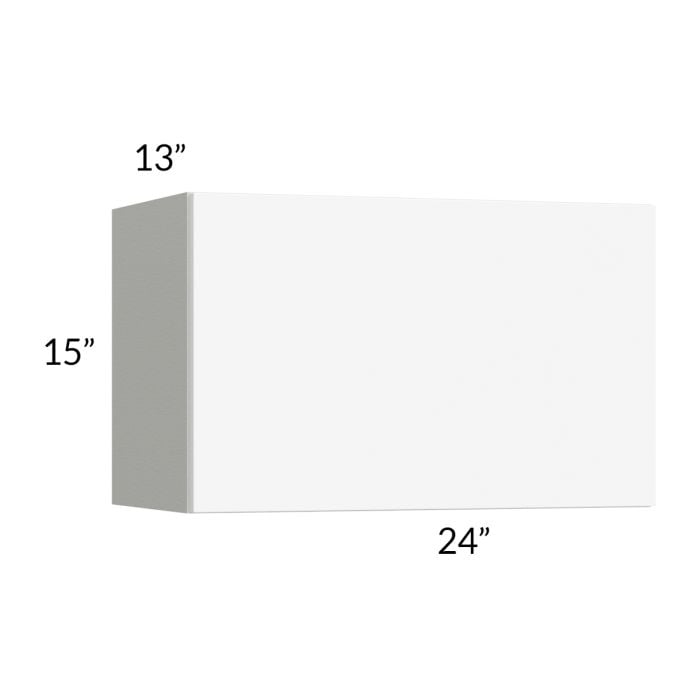 RTA Milan White Matte 24" x 15" Lift-Up Door Wall Cabinet with 2 Finished End Panels