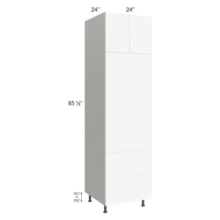 RTA Milan White Matte 24" x 90" Combo Oven Cabinet with 1 Finished Side