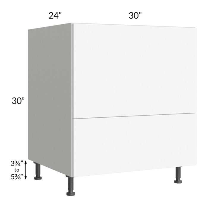 RTA Milan White Matte 30" Base Microwave Cabinet with 2 Finished Sides