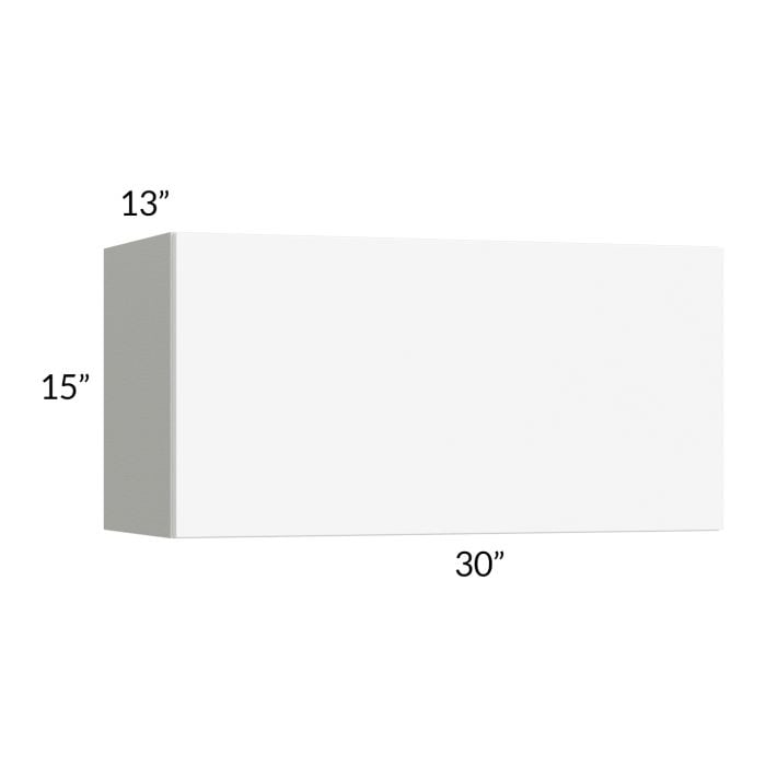 RTA Milan White Matte 30" x 15" Lift-Up Door Wall Cabinet with 2 Finished End Panels
