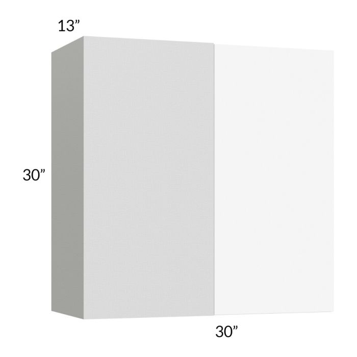 RTA Milan White Matte 30" x 30" Blind Corner Wall Cabinet-Right-Hinged Door on Left