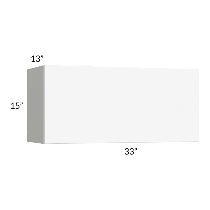RTA Milan White Matte 33" x 15" Lift-Up Door Wall Cabinet with 1 Finished End Panel