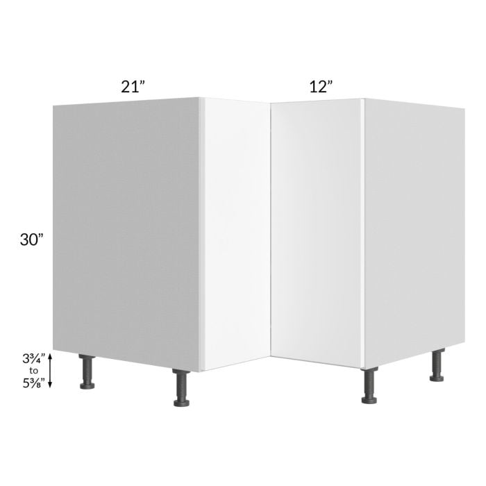 RTA Milan White Matte 36" Easy Reach Corner Cabinet-Right Hinged with 2 Finished Sides