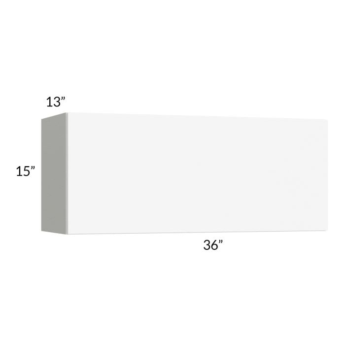 RTA Milan White Matte 36" x 15" Lift-Up Door Wall Cabinet with 1 Finished End Panel