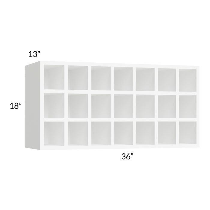 RTA Milan White Matte 36" x 18" Wine Rack Cabinet