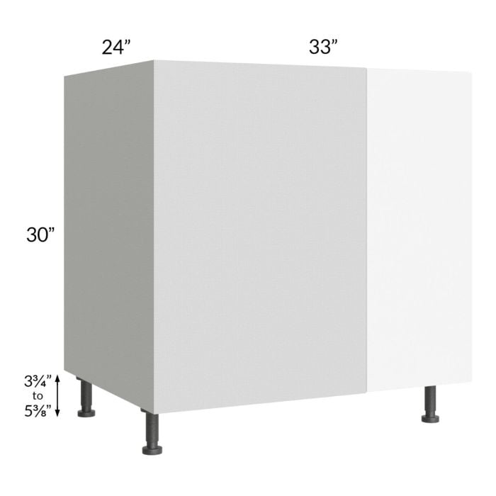 RTA Milan White Matte 39" - 42" Full Height Door Blind Base Corner Cabinet-Left-Hinged Door on Right