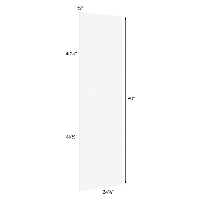 RTA Milan White Matte Wainscot 90 Tall Panel (for 24" deep cabinets)