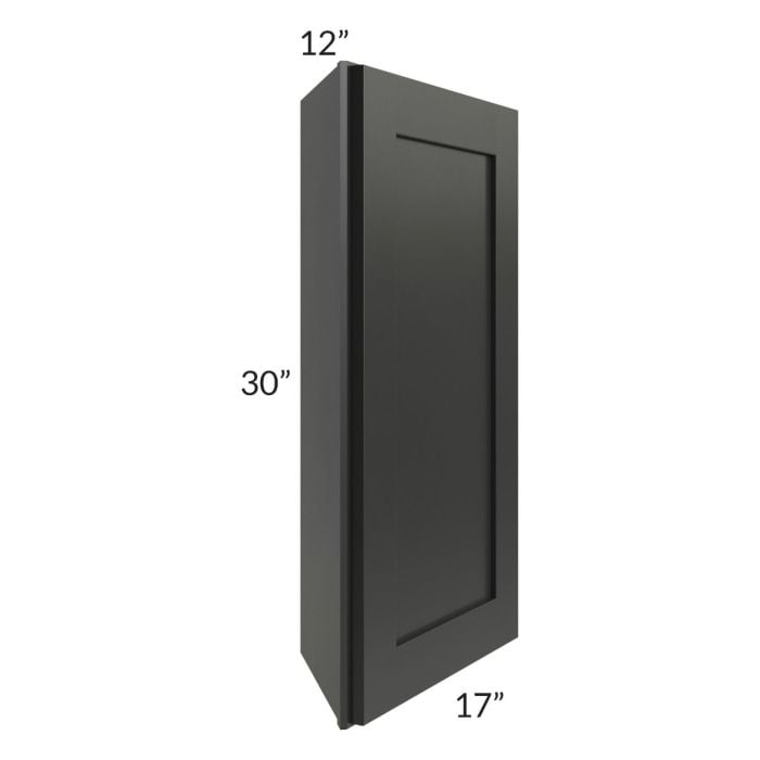 RTA Onyx Black Shaker 12" x 30" Wall End Angle Cabinet
