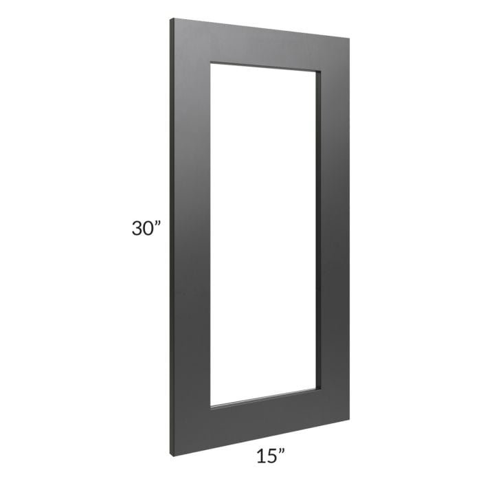 RTA Onyx Black Shaker 15" x 30" Glass Door