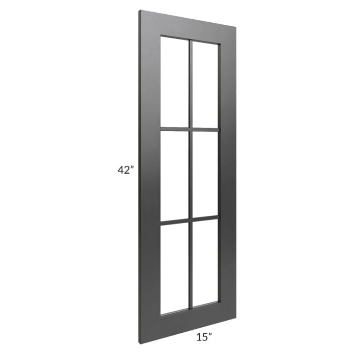 RTA Onyx Black Shaker 15" x 42" Mullion Glass Door