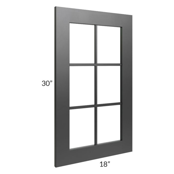 RTA Onyx Black Shaker 18" x 30" Mullion Glass Door