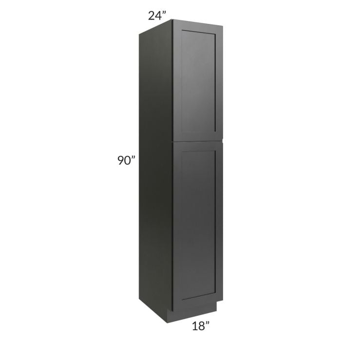 RTA Onyx Black Shaker 18" x 90" Utility Cabinet with 1 Decorative End Panel