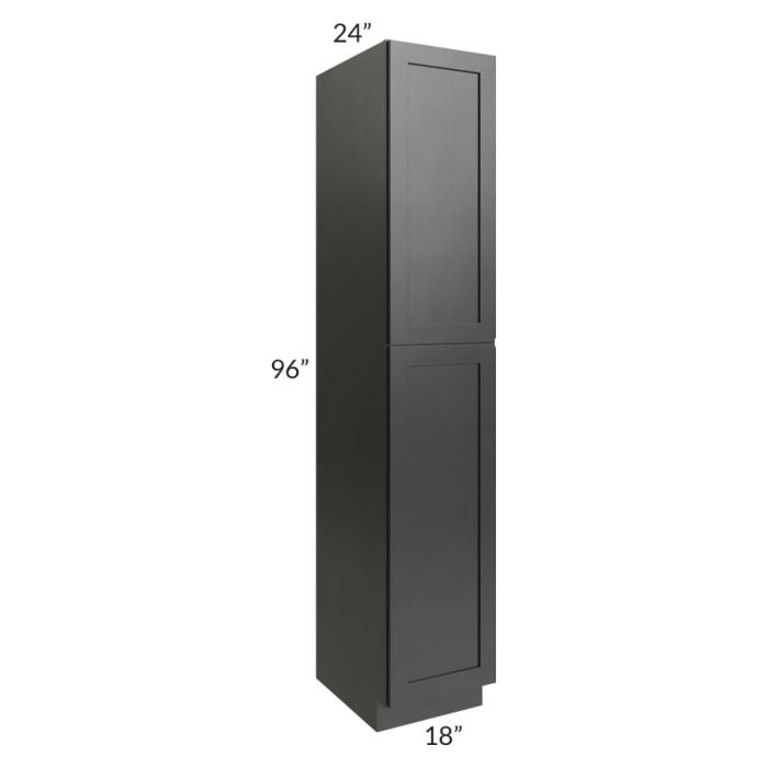 RTA Onyx Black Shaker 18" x 96" Utility Cabinet with 2 Decorative End Panels