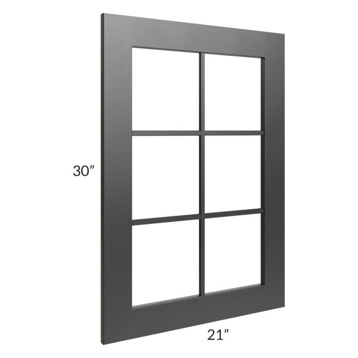 RTA Onyx Black Shaker 21" x 30" Mullion Glass Door