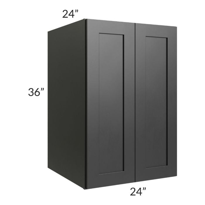 RTA Onyx Black Shaker 24" x 36" x 24" Split Pantry Wall Cabinet