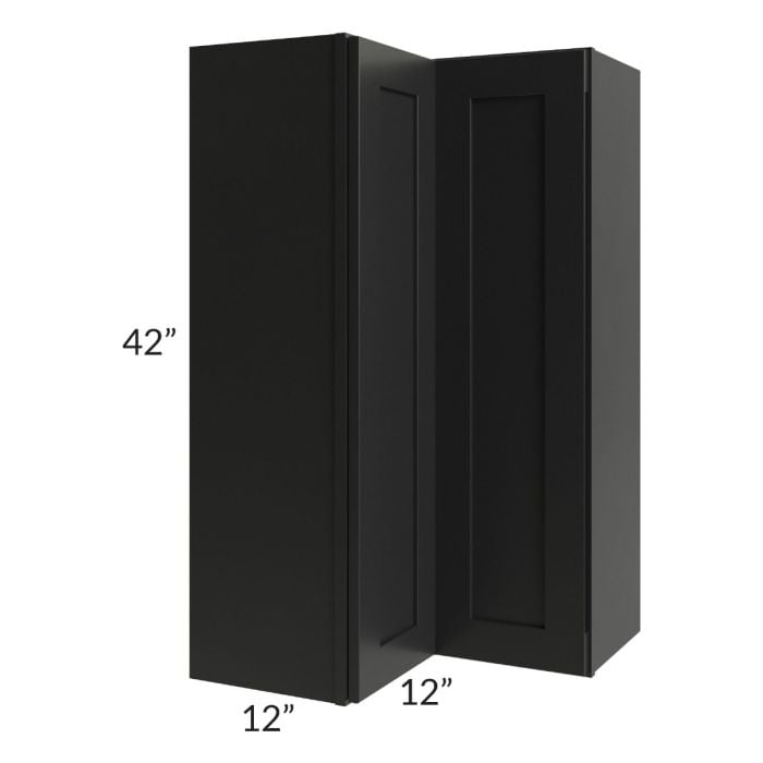 RTA Onyx Black Shaker 24" x 42" Easy Reach Corner Wall Cabinet