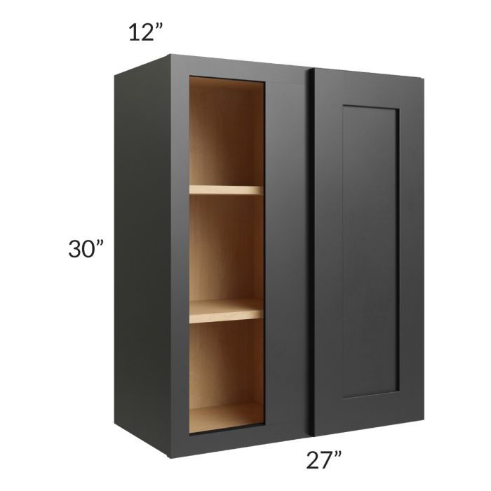 RTA Onyx Black Shaker 27" x 30" Blind Corner Wall Cabinet