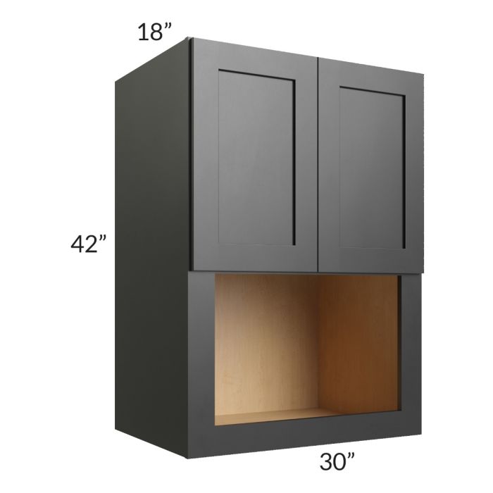 RTA Onyx Black Shaker 30" x 42" Microwave Cabinet