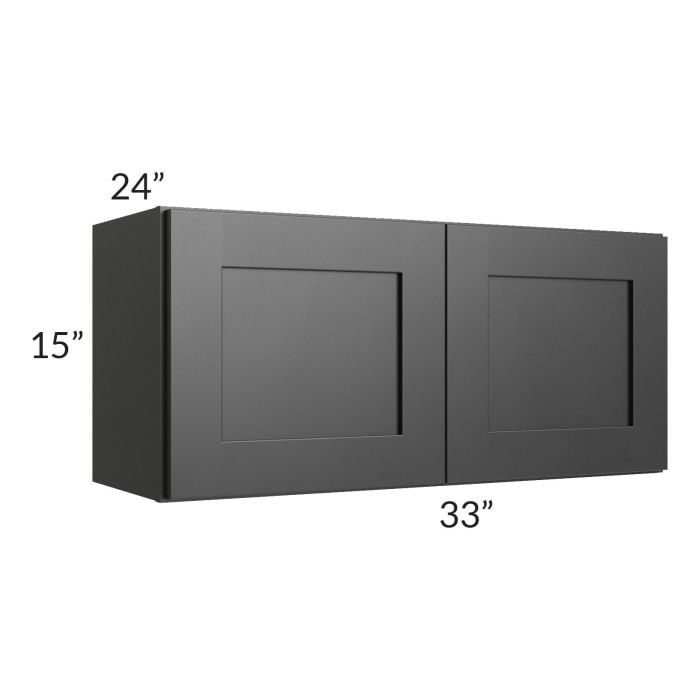 RTA Onyx Black Shaker 33" x 15" x 24" Refrigerator Wall Cabinet