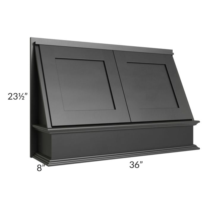 RTA Onyx Black Shaker 36" Range Hood Front