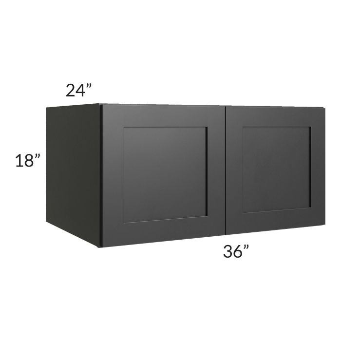 RTA Onyx Black Shaker 36" x 18" x 24" Refrigerator Wall Cabinet