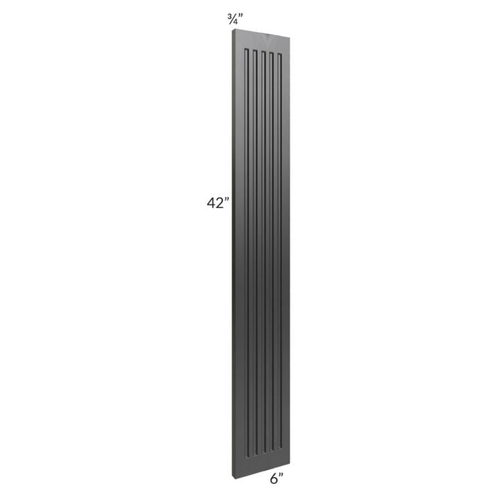 RTA Onyx Black Shaker 6" x 42" Fluted Wall Filler
