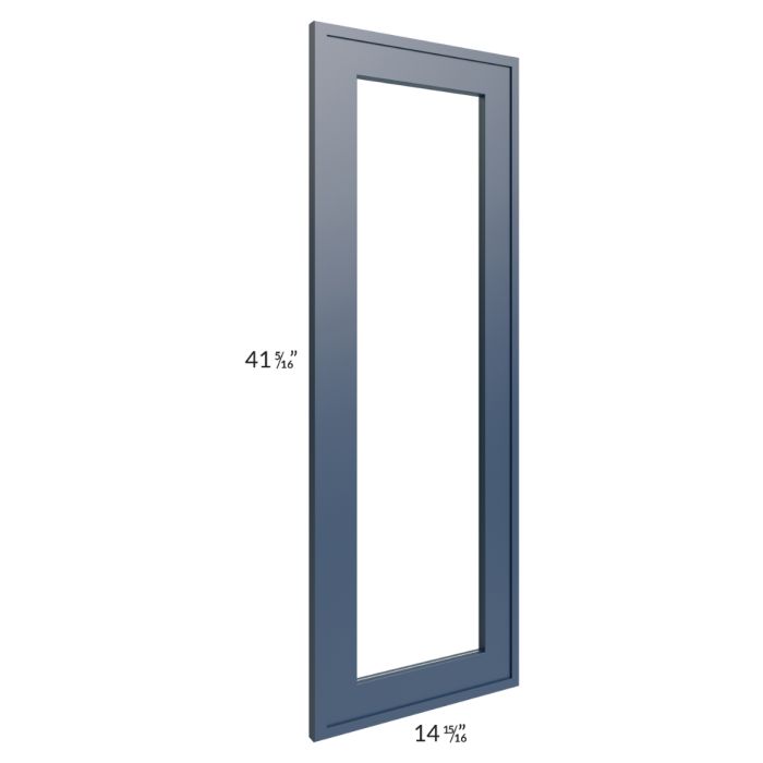 RTA Portland Navy Blue 27" x 42" x 15" Wall Diagonal Corner Glass Door Only with Glass Included