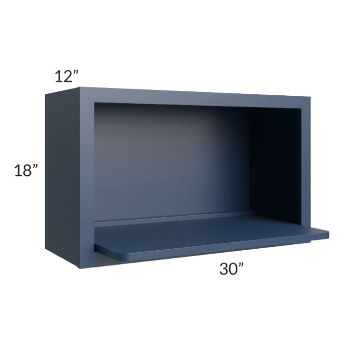 RTA Portland Navy Blue 30" x 18" Microwave Cabinet