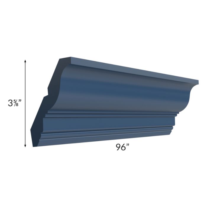 RTA Portland Navy Blue CM96-4-PD 96" Crown Molding - Cut Molding into a 5Ft and 3 Ft Section