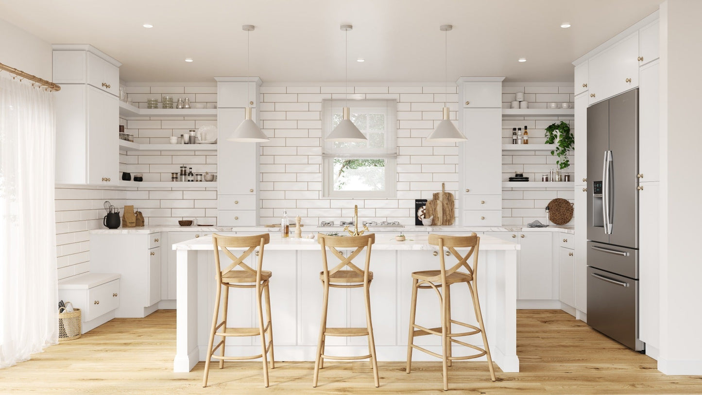 RTA Portland White 12" Full Height Door Base Cabinet