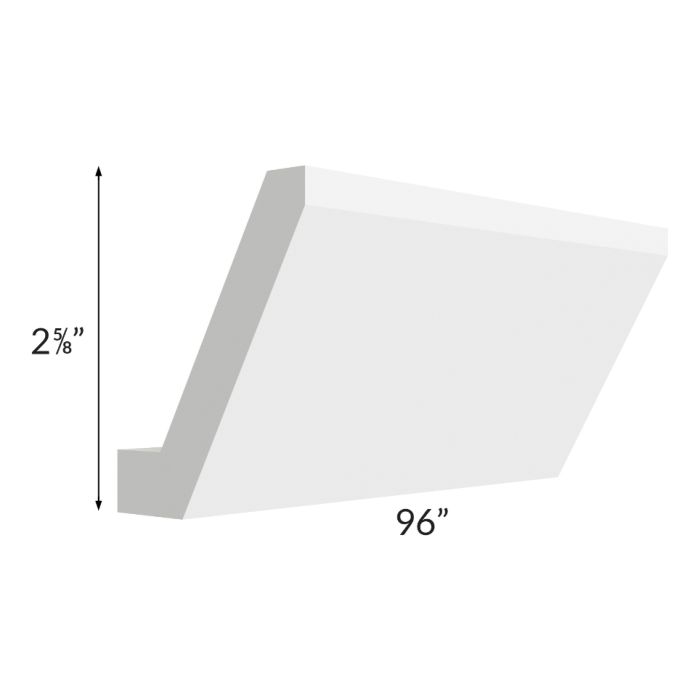 RTA Portland White CM96E-4-PW 96" Crown Molding with Cut Molding into ...