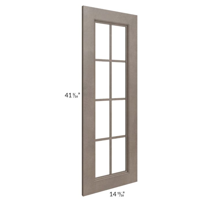 RTA Providence Natural Grey 27" x 42" x 15" Wall Diagonal Corner Mullion Glass Door Only with Glass Included