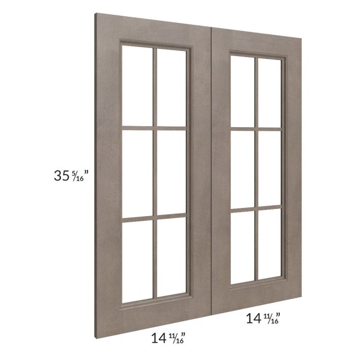 RTA Providence Natural Grey 30" x 36" Mullion Glass Doors Only with Glass Included