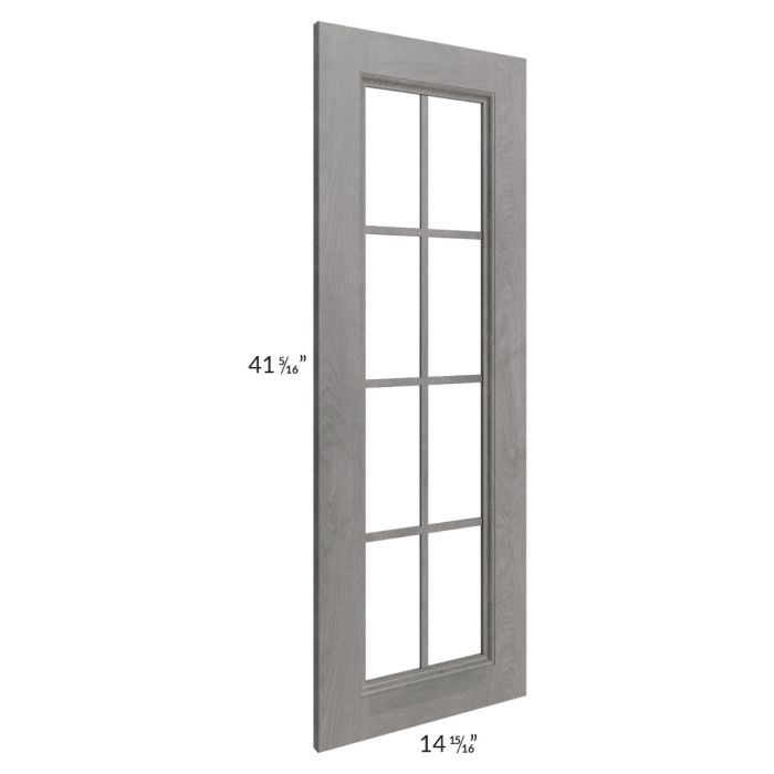 RTA Providence Slate Grey 27" x 42" x 15" Wall Diagonal Corner Mullion Glass Door Only with Glass Included