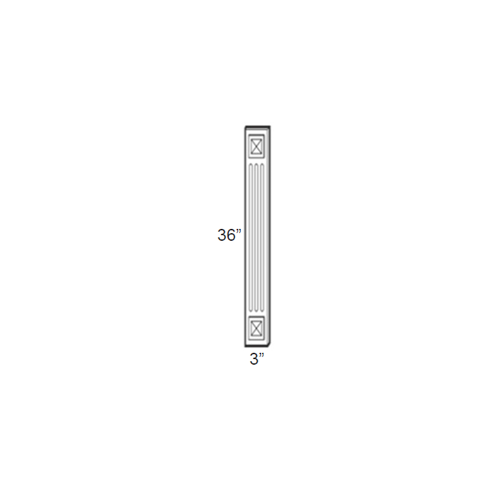 RTA Providence White 3" x 36" Fluted Decorative Filler
