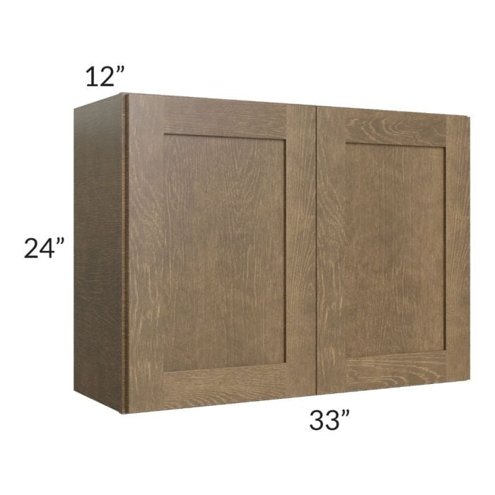 RTA Royal Bronze Shaker 33" x 24" Wall Cabinet with 2 Finished Sides