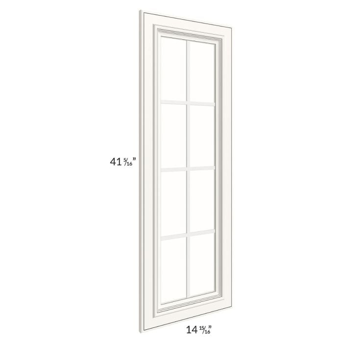 RTA Signature Vanilla Glaze 27" x 42" x 15" Wall Diagonal Corner Mullion Glass Door Only with Glass Included