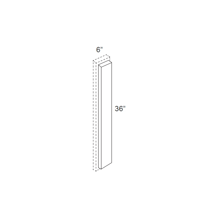 RTA Sky Blue Shaker 6" x 36" Overlay Filler
