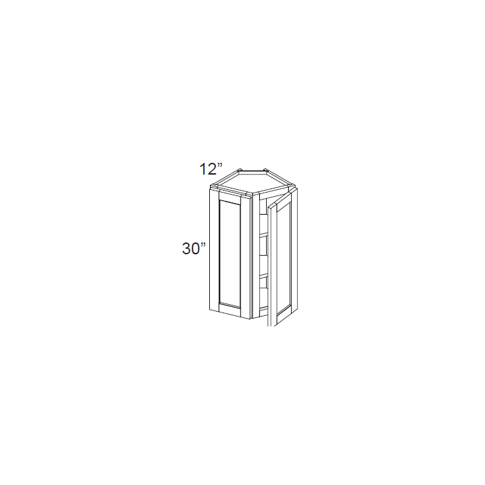 RTA Southport Blue Shaker 12" x 30" Wall End Cabinet