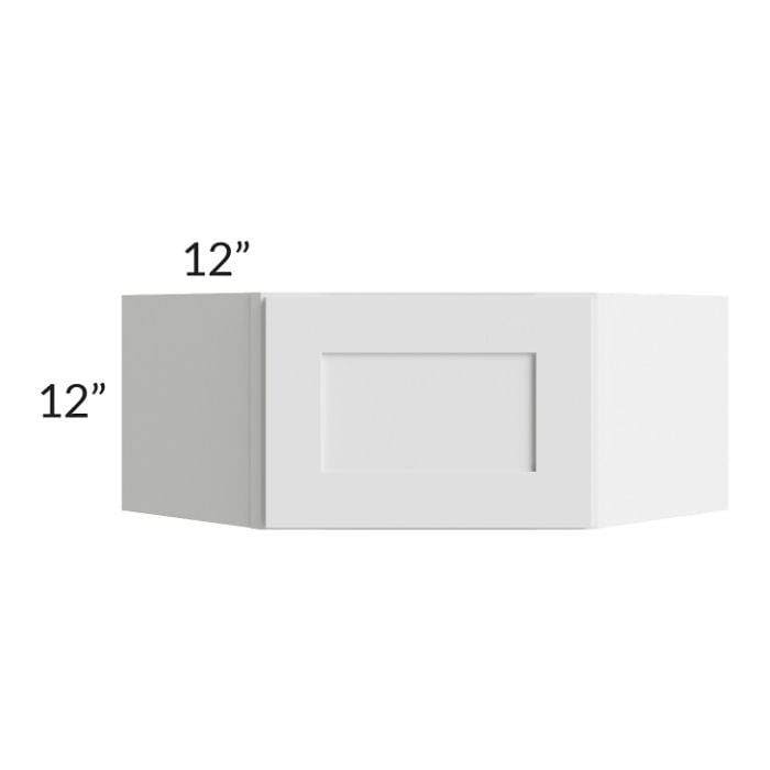 RTA Southport White Shaker 24" x 12" Wall Diagonal Corner Cabinet