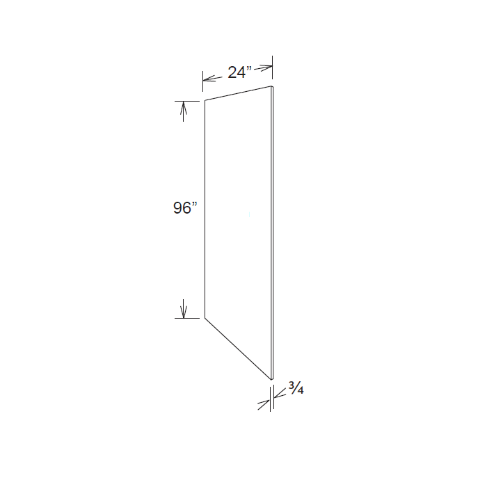 RTA Southport White Shaker 24" x 96" x 3/4" Finished Panel with Scribe Molding for Edge Banding Match