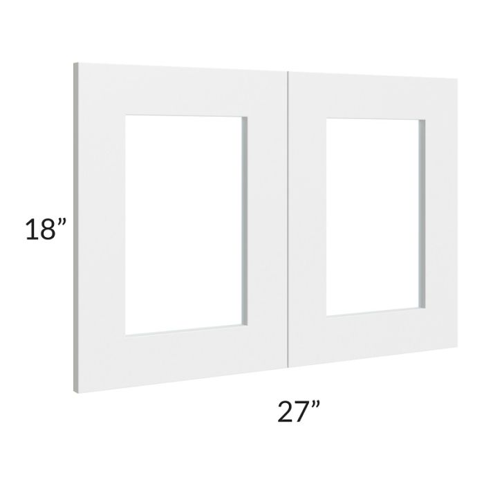 RTA Southport White Shaker 27" x 18" Glass Door Only