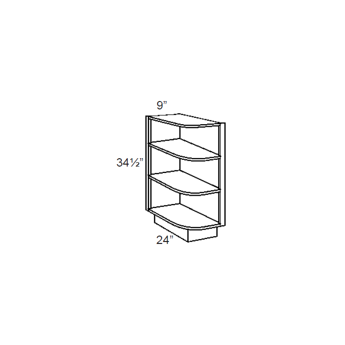 RTA Southport White Shaker 9" Base End Shelf Open Cabinet