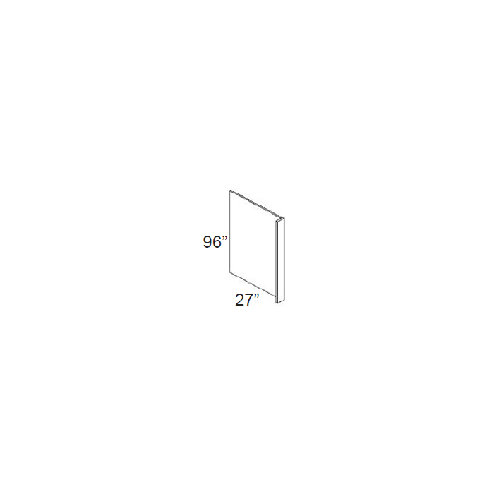 RTA Southport White Shaker 96" Refrigerator Panel with a 3" Return