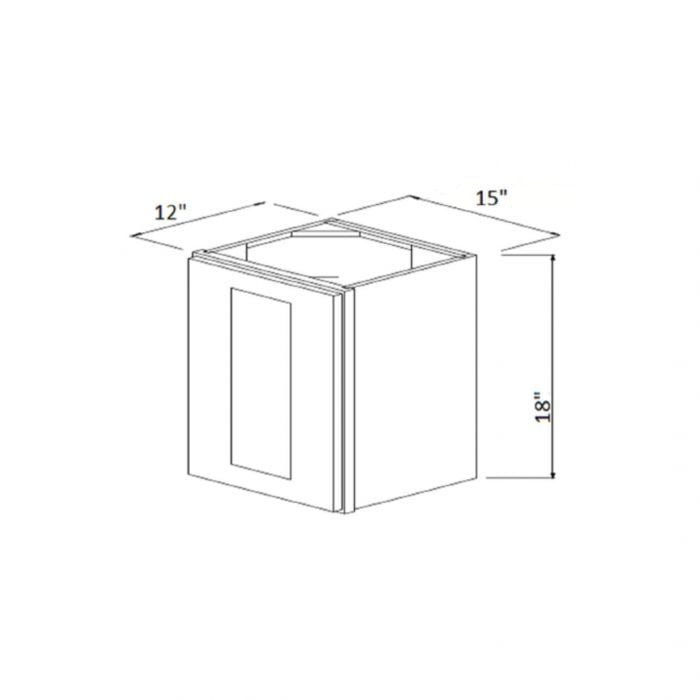 RTA Stone Grey 15" x 18" Wall Cabinet