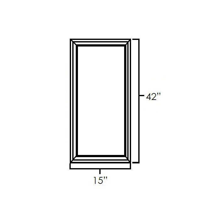 RTA Stone Grey 24" x 42" Corner Glass Door
